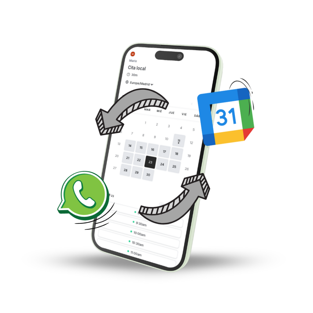 Citamelo WhatsApp y Google Calendar